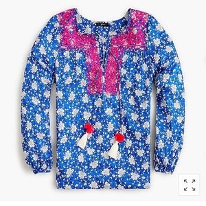 NWT J Crew Embroidered Cotton Voile Top